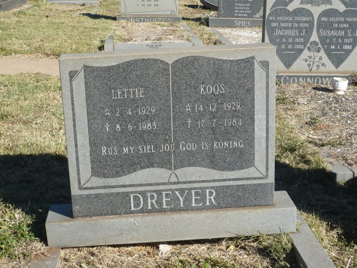 DREYER Koos 1929-1984 &amp; Lettie 1929-1983