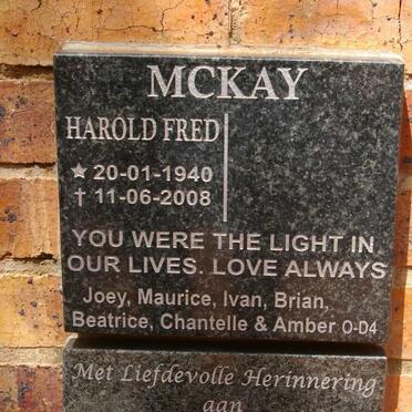 MCKAY Harold Fred 1940-2008