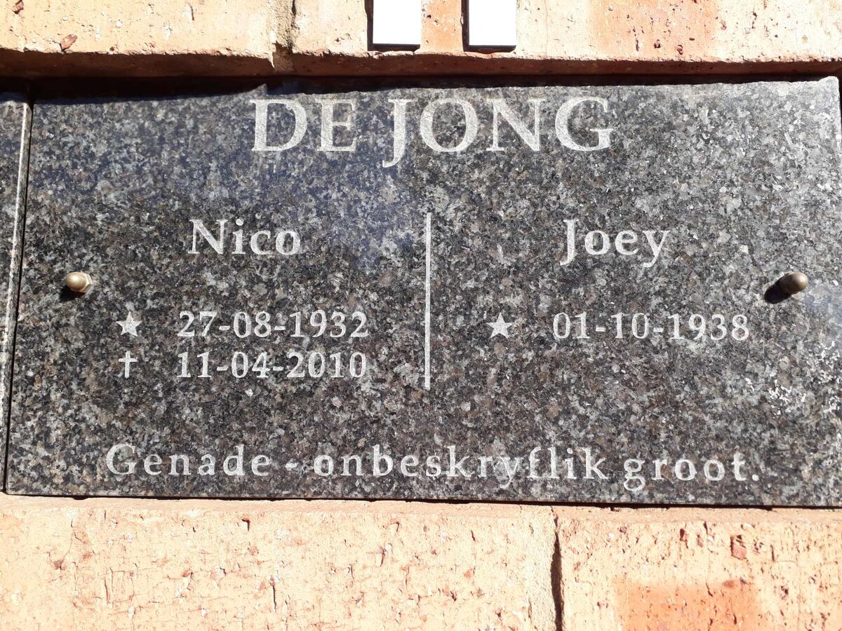 JONG Nico, de 1932-2010 &amp; Joey 1938-