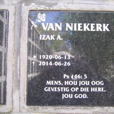 NIEKERK Izak A., van 1920-2014