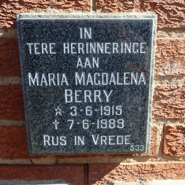 BERRY Maria Magdalena 1915-1989