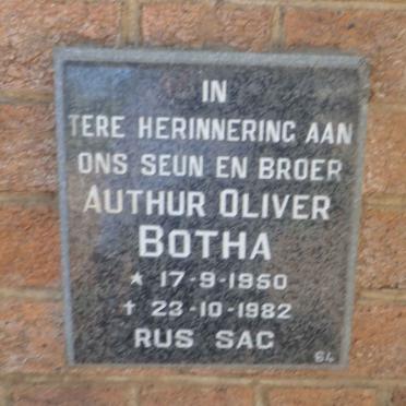 BOTHA Authur Oliver 1950-1982