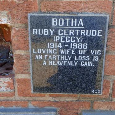 BOTHA Ruby Gertrude 1914-1986
