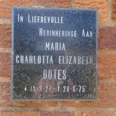 BOTES Maria Charlotta Elizabeth 1927-1975