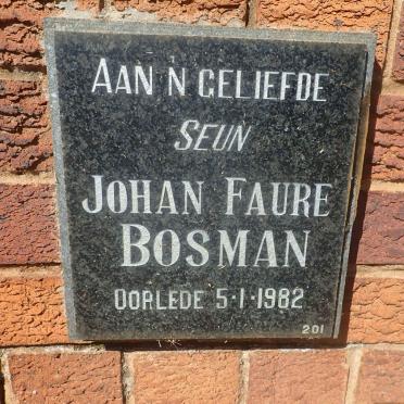 BOSMAN Johan Faure -1982