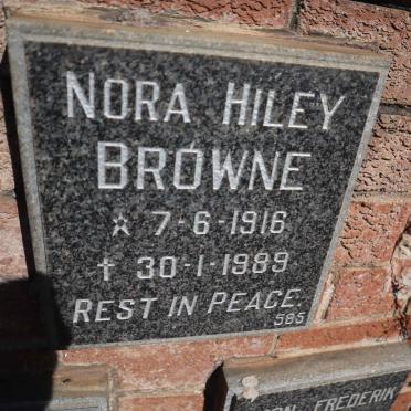 BROWNE Nora Hiley 1916-1989