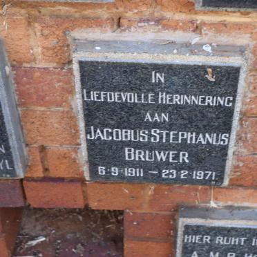 BRUWER Jacobus Stephanus 1911-1971