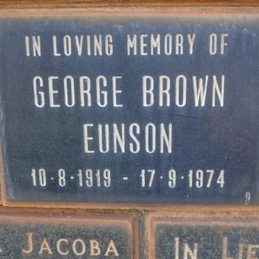EUNSON George Brown 1919-1974