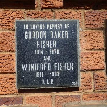 FISHER Gordon Baker 1914-1979 &amp; Winifred 1911-1993