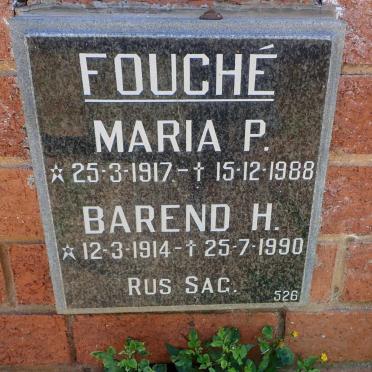 FOUCHÉ Barend H. 1914-1990 &amp; Maria P. 1917-1988