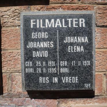 FILMALTER Georg Johannes David 1931-1995 &amp; Johanna Elena 1931-