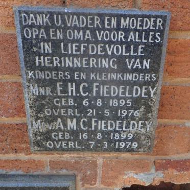 FIEDELDEY E.H.C. 1895-1976 &amp; A.M.C. 1899-1979