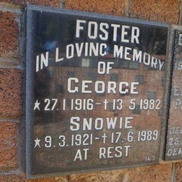 FOSTER George 1916-1982 &amp; Snowie 1921-1989