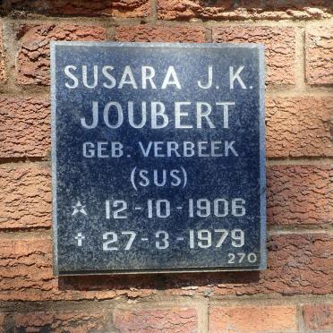 JOUBERT Susara J.K. nee VERBEEK 1906-1979