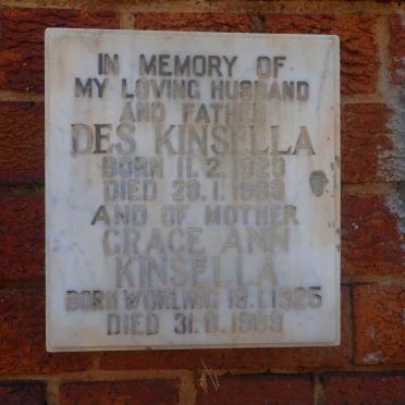 KINSELLA Des 1920-1989 &amp; Grace Ann 1925-1989