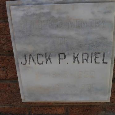 KRIEL Jack P. 1959-1981
