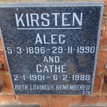 KIRSTEN Alec 1896-1990 &amp; Cathe 1901-1988