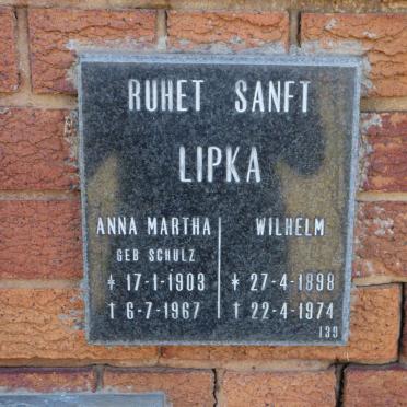 LIPKA Wilhelm 1898-1974 &amp; Anna Martha SCHULZ 1903-1967