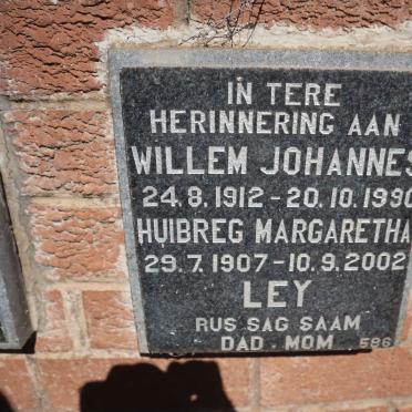 LEY Willem Johannes 1912-1990 &amp; Huibreg Margaretha 1907-2002