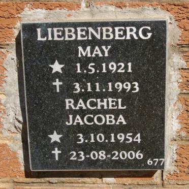 LIEBENBERG May 1921-1993 :: LIEBENBERG Rachel Jacoba 1954-2006