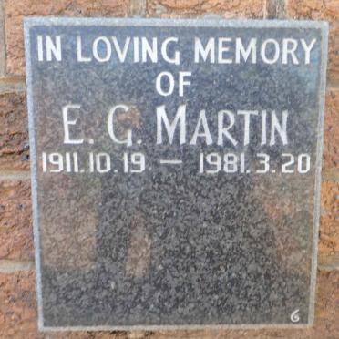 MARTIN E.G. 1911-1981