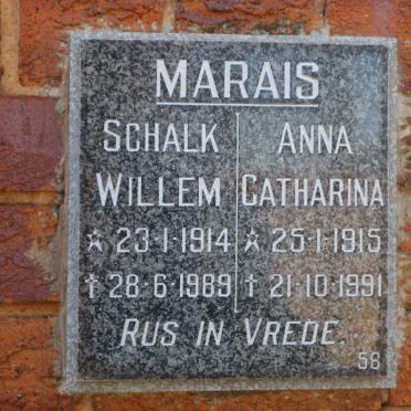 MARAIS Schalk Willem 1914-1989 &amp; Anna Catharina 1915-1991