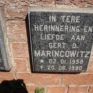 MARINCOWITZ Gert D. 1958-1990