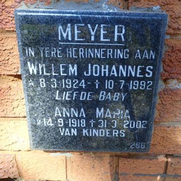 MEYER Willem Johannes 1924-1992 &amp; Anna Maria 1918-2002