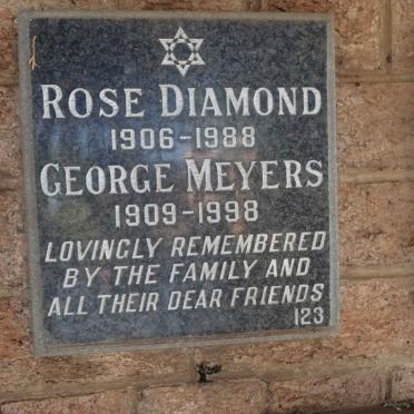 MEYERS George 1909-1998 :: DIAMOND Rose 1906-1988