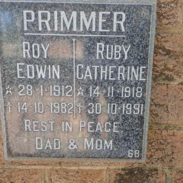 PRIMMER Roy Edwin 1912-1982 &amp; Ruby Catherine 1918-1991