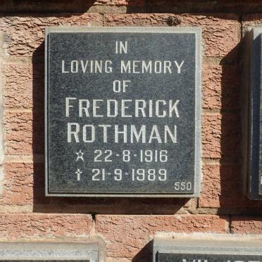 ROTHMAN Frederick 1916-1989