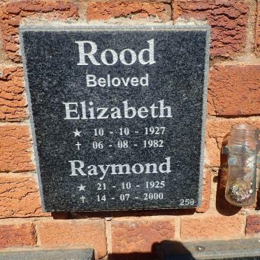 ROOD Raymond 1925-2000 &amp; Elizabeth 1927-1982