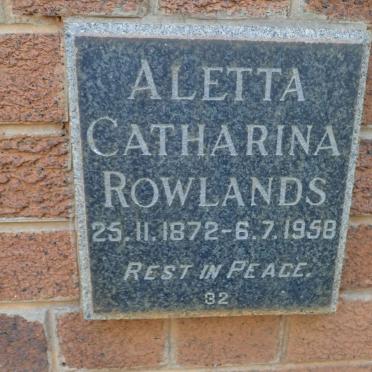 ROWLANDS Aletta Catharina 1872-1958