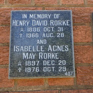 RORKE Henry David 1886-1966 &amp; Isabelle Agnes May 1897-1976
