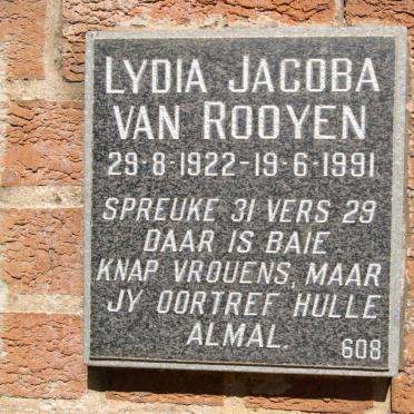 ROOYEN Lydia Jacoba, van 1922-1991