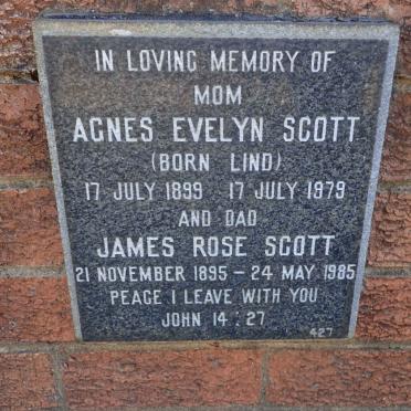 SCOTT James Rose 1895-1985 &amp; Agnes Evelyn LIND 1899-1979