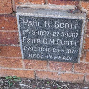 SCOTT Paul R. 1897-1967 &amp; Ester G.M. 1895-1970