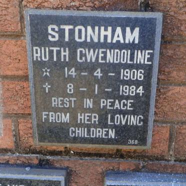 STONHAM Ruth Gwendoline 1906-1984