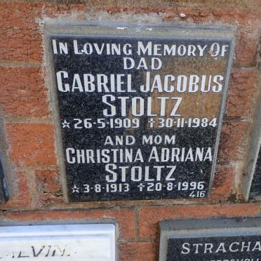 STOLTZ Gabriel Jacobus 1909-1984 &amp; Christiana Adriana 1913-1996