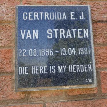 STRATEN Gertruida E.J., van 1896-1987