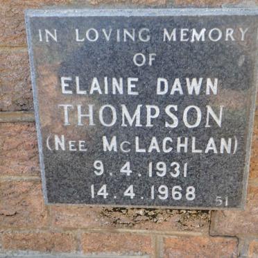 THOMPSON Elaine Dawn nee MCLACHLAN 1931-1968