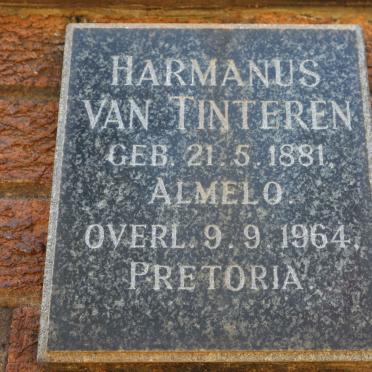 TINTEREN Harmanus, van 1881-1964