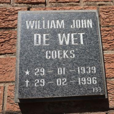 WET William John, de 1939-1996