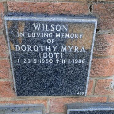 WILSON Dorothy Myra 1950-1986