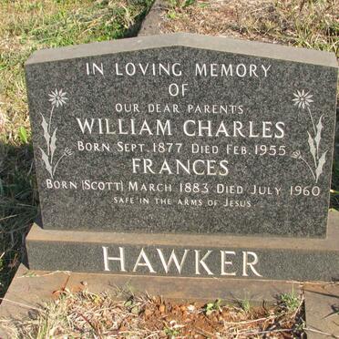 HAWKER William Charles 1877-1955 &amp; Frances SCOTT 1883-1960