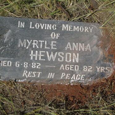 HEWSON Myrtle Anna -1982