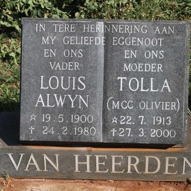 HEERDEN Louis Alwyn, van 1900-1980 & M.C.C. OLIVIER 1913-2000