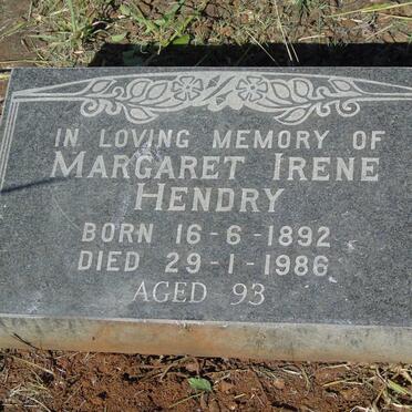 HENDRY Margaret Irene 1892-1986