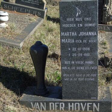 HOVEN Martha Johanna Maria, van der nee DE BEER 1906-1981