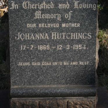 HUTCHINGS Johanna 1869-1954